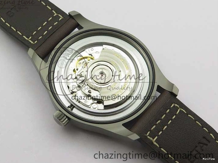 MIROTIME 0507 Mark XVIII IW327006 Titanium V7F 1:1 Best Edition Black Dial on Brown Leather Strap A Attractive 7080